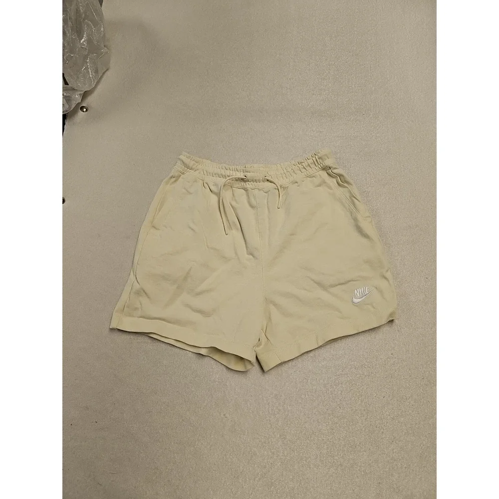 Nike Sportswear Essential Shorts Pale Yellow Cream Jersey‎ Small BV4124-706